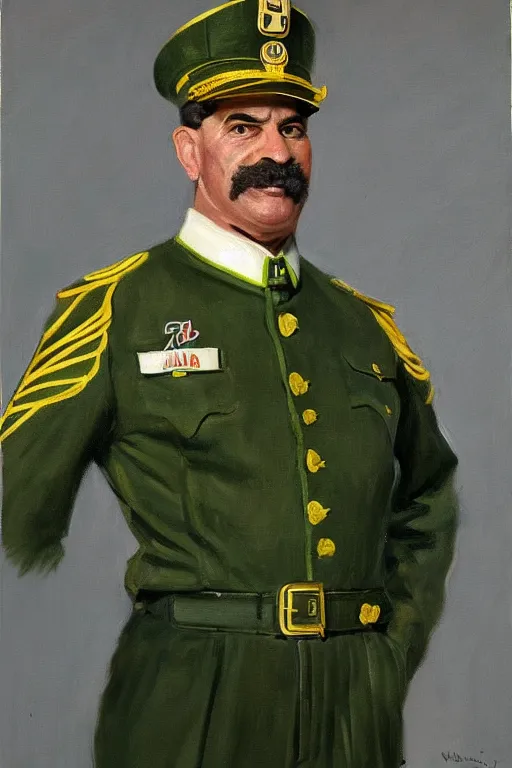 Prompt: full body portrait of the dictator of the boston celtics, 1 9 5 5, in full military garb, oil on canvas by william sidney mount, trending on artstation