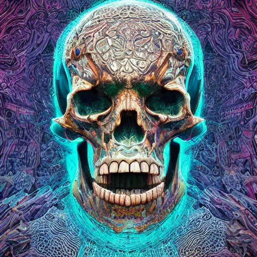 Image similar to portrait_of_a_melting_skull._intricate_abstract._psychedelic_liquod_embossed_intricate_artwork._by_Tooth_Wu_wlop_beeple_dan_mumford._octane_render_trending_on_artstat