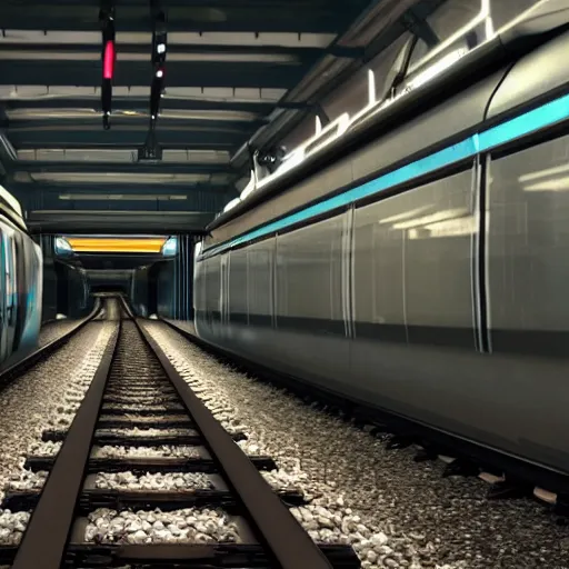 Image similar to train rails from the movie tron : legacy