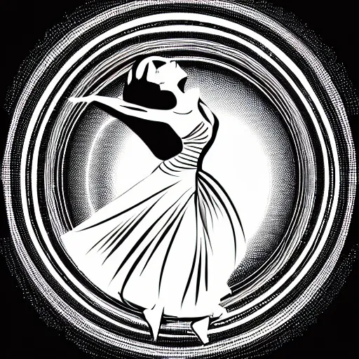 Image similar to a highly detailed vector illustration of a beautiful woman dancing