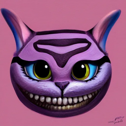 Prompt: Cheshire cat, digital painting