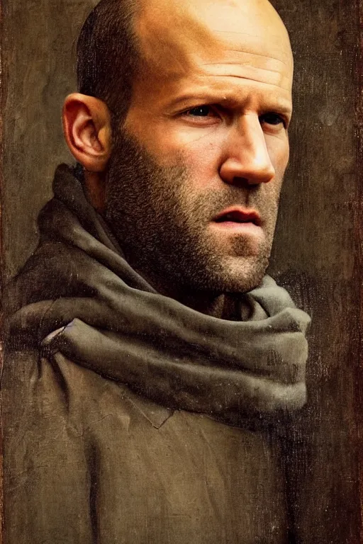 Prompt: a portrait from jason statham, renaissance painting