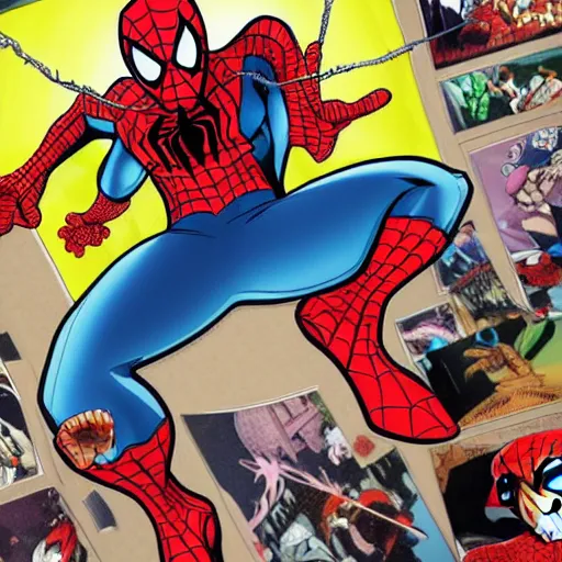 Image similar to Spiderman in one piece, detailed