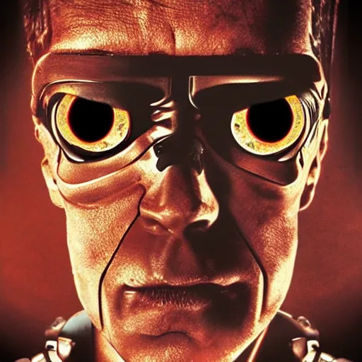 Image similar to terminator with googly eyes