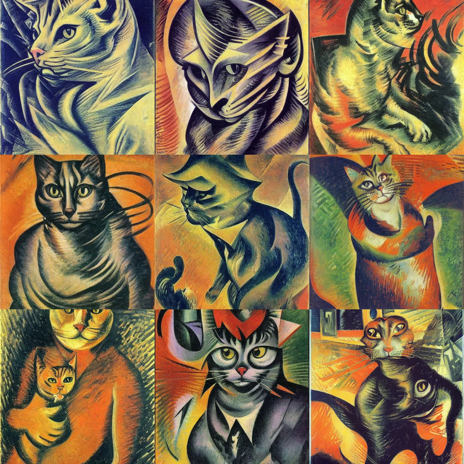 Prompt: cat umberto boccioni