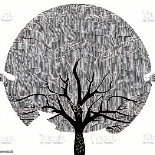 Prompt: forest tree vector art atey ghalian