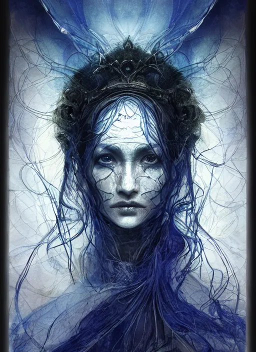 Image similar to portrait, the mystical sage woman who opens the door to the dream realms, watercolor, dramatic lighting, cinematic, establishing shot, extremely high detail, foto realistic, cinematic lighting, pen and ink, intricate line drawings, by Yoshitaka Amano, Ruan Jia, Kentaro Miura, Artgerm, post processed, concept art, artstation, matte painting, style by eddie mendoza, raphael lacoste, alex ross