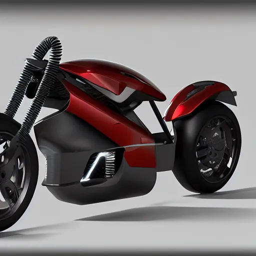 Image similar to tesla cyberpunk motorcycle, high detail, octane render,