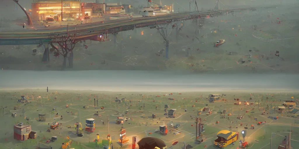 Image similar to Owensboro Kentucky by Goro Fujita and Simon Stalenhag , 8k, trending on artstation, hyper detailed, cinematic