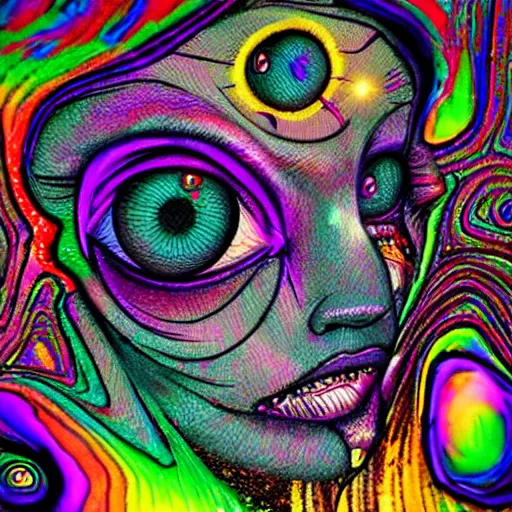 Prompt: the hills have eyes, oodles and oodles of eyes, soft bubbly oily eyes bouncing bounce, textured 3d acid art, cyber rave style,