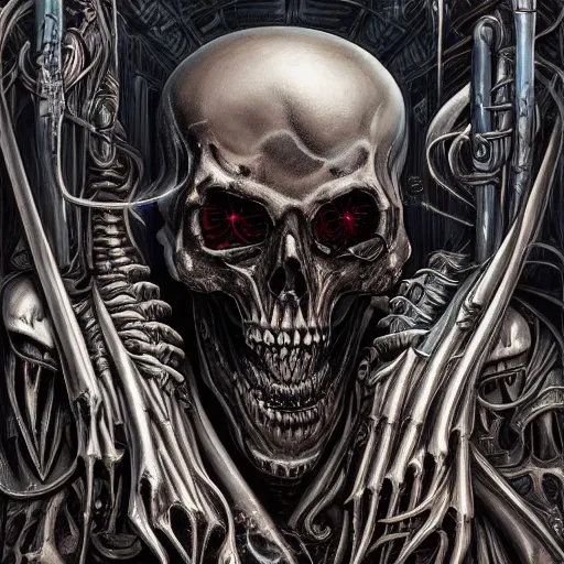 Image similar to Death metal cover art by Gottfried Bammes and Giger and Bill Ellis, trending on artstation