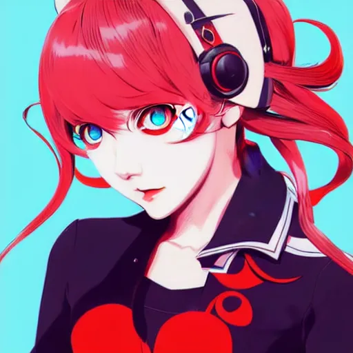 Image similar to Ann Takamaki from Persona 5, anime, elegant, 2d, ultra highly detailed, digital painting, smooth, sharp focus, artstation, portrait art by Ilya Kuvshinov