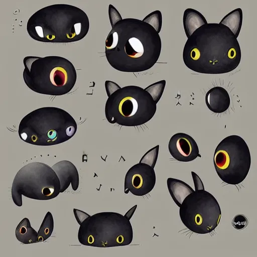 Prompt: black small cute creature with big eyes in ghibli artstyle, high details, high quality, friendly, 8 k, art