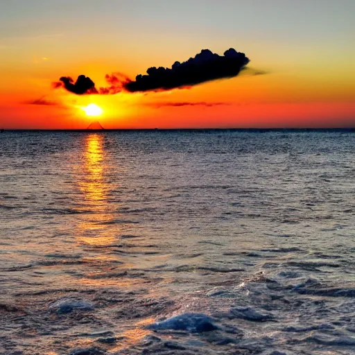 Image similar to sunset clouds shaped like a dog