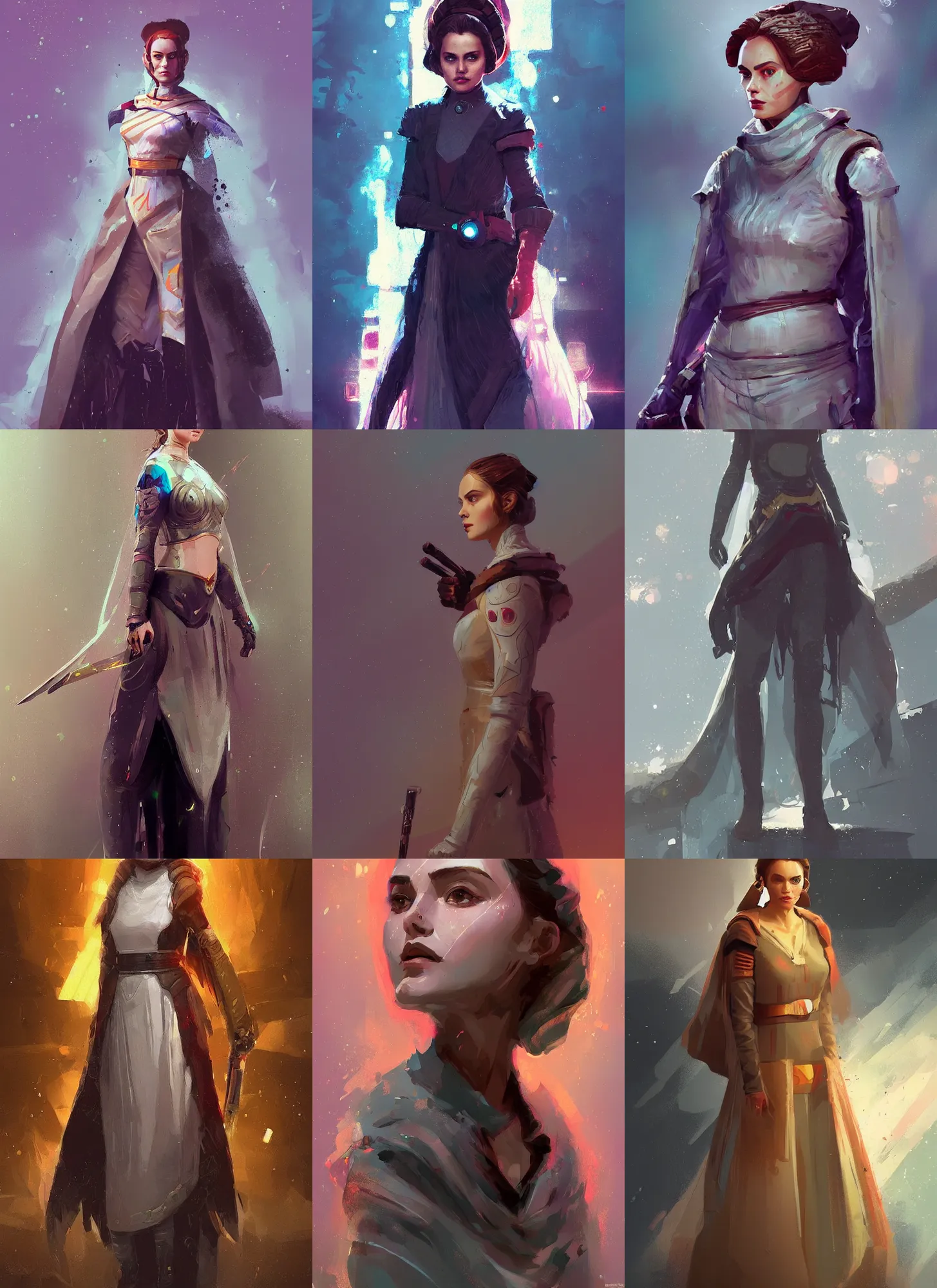 Prompt: a beautiful digital painting art of a full body portrait of padme amidala, artwork by ismail inceoglu, trending on artstation