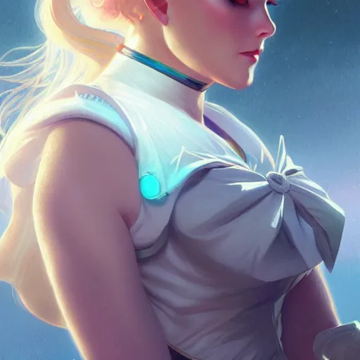 Image similar to Kim Novak as Sailor Moon, western, D&D, fantasy, intricate, elegant, highly detailed, digital painting, artstation, concept art, matte, sharp focus, illustration, art by Artgerm and Greg Rutkowski and Alphonse Mucha