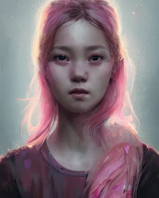 Prompt: detailed portrait of girl angel with asian eyes, with wings, pink hair, elite, elegant, luxury, by ismail inceoglu dragan bibin hans thoma greg rutkowski alexandros pyromallis nekro rene maritte illustrated, perfect face, fine details, realistic shaded, fine - face, pretty face