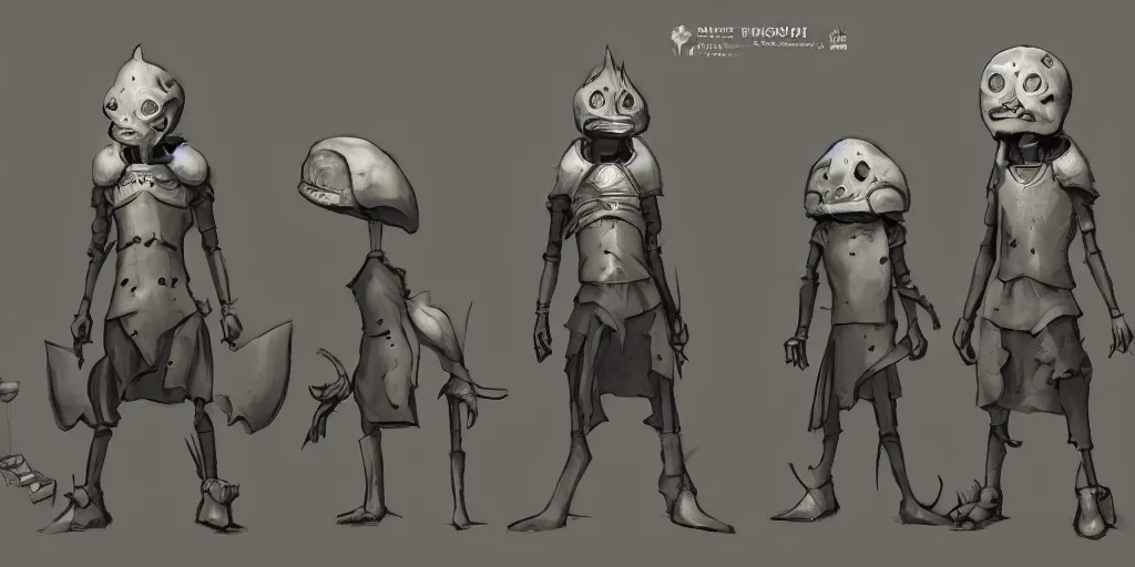 Prompt: character design, concept art, anthropomorphic grey alien wearing medieval clothes, unreal engine, by studio ghibli,