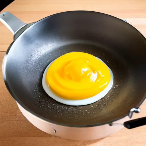 Prompt: thom yorke as egg yolk while cooking on a pan, thom yorke is made of egg yolk he is egg yolk, realistic, hyperrealistic, ultra realistic, real, real world, highly detailed, very detailed, extremely detailed, intricate details, 8 k resolution, hd quality