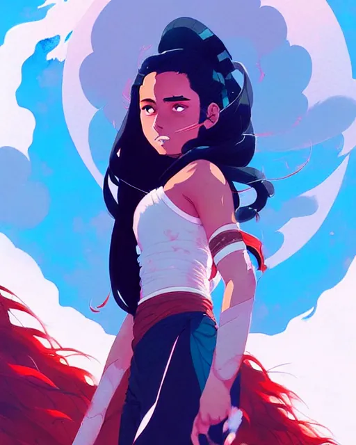 Image similar to a ultradetailed painting of katara by conrad roset, greg rutkowski and makoto shinkai trending on artstation