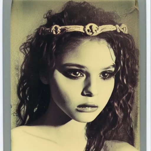 Prompt: a very beautiful polaroid picture of medusa, award winning photography
