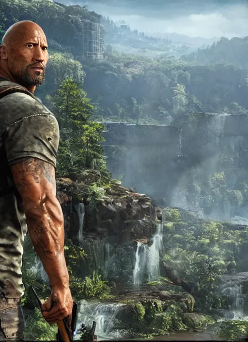 prompthunt: Dwayne Johnson in the last of us 2 4K quality super realistic