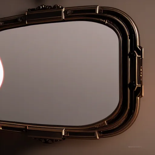 Image similar to a cinematic photoshoot of a mirror and the mirror reflects the observable universe, 8 k, unreal engine 6, clear,