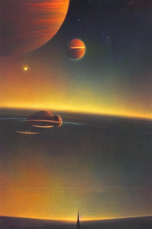 Image similar to emissary space by arthur haas and bruce pennington and john schoenherr, cinematic matte painting, dark color palate, blue hour, james terrell art,