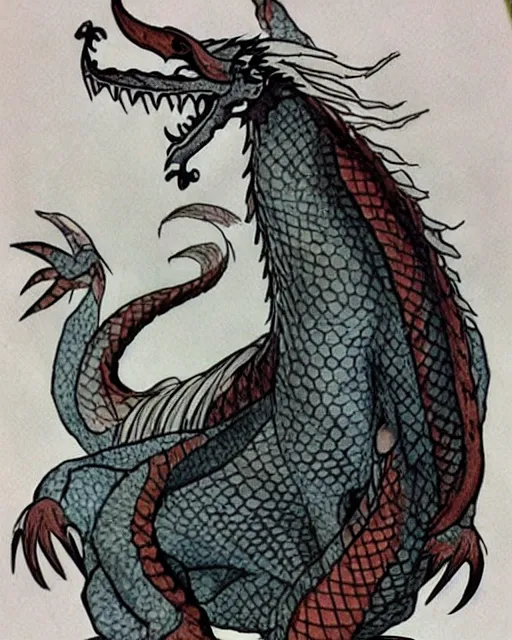 Image similar to haku as a dragon from spirit away