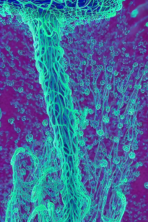Prompt: ultra detailed digital art of an internal lymphocyte virion rawandrendered synaptic transmission embryonic beholder jellyfish slime mold by kumpan alexandr, sharp details, iridescent # imaginativerealism