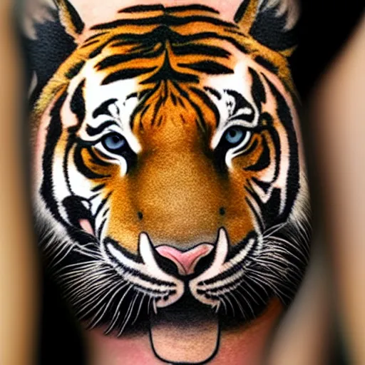 tiger face tattoo, coloring page, clean ...