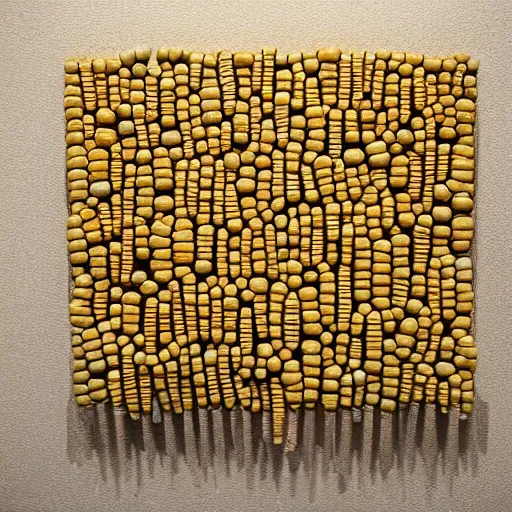 Image similar to modern art, abstract sculpture, corn, moma, studio light, 8 k