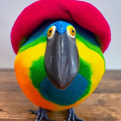 Prompt: A rainbow dodo bird beanie baby