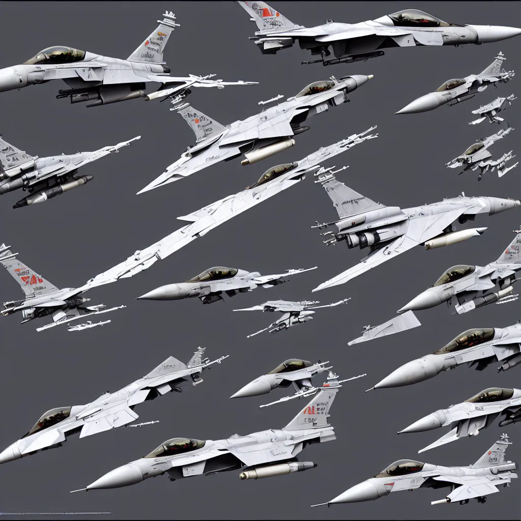 Image similar to f 1 6 fighting falcon with lots of guns concept art, robotech gradius outer space concept art, hyperrealism, fine detail, 8 k, 3 d render, artstation contest winner, cgsociety, cryengine, concept art!!, zbrush, vray, sprite!! no background