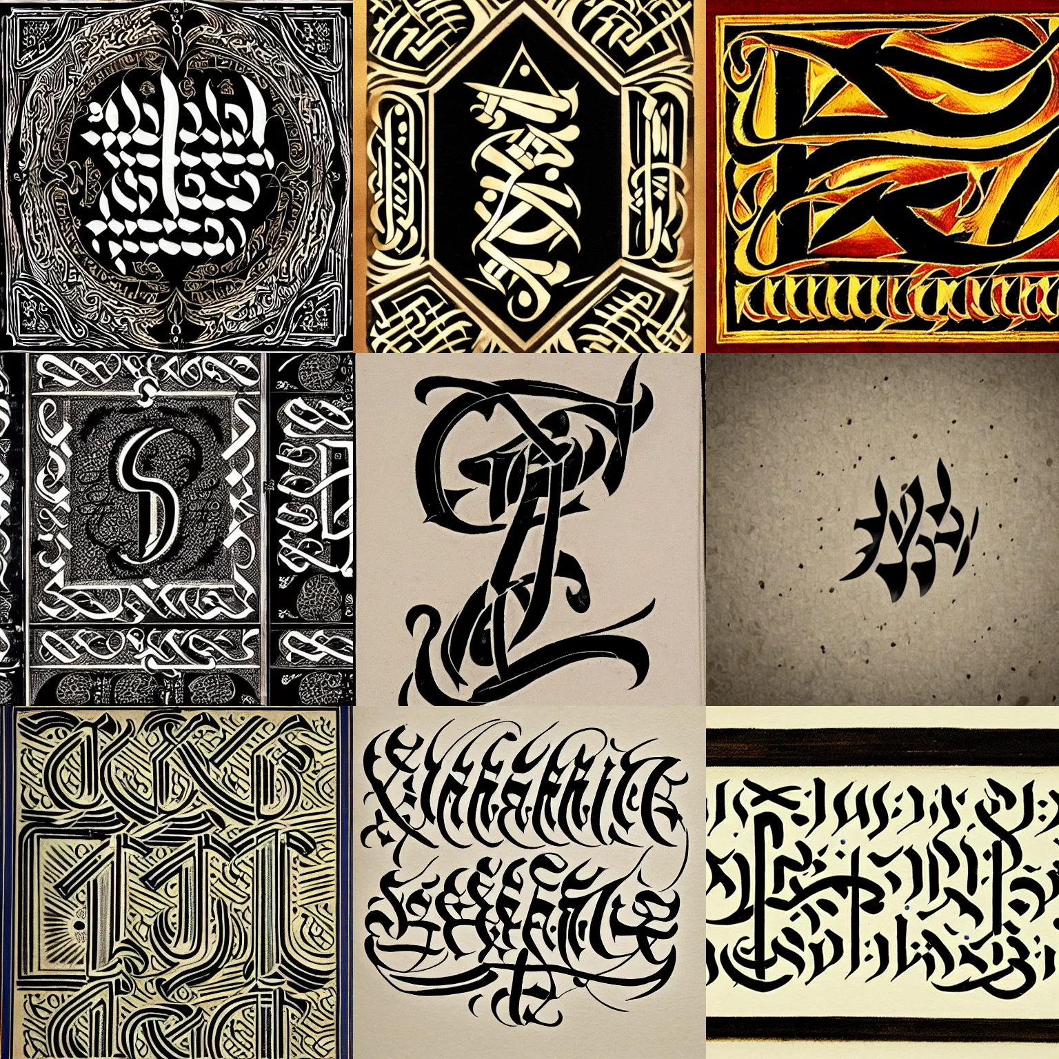 Prompt: blackletter calligraphy