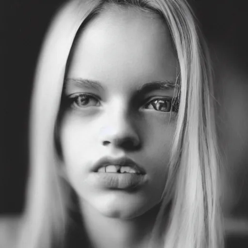 Image similar to beautiful blonde girl, film ILFORD XP2 Super