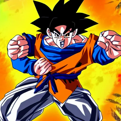 Image similar to goku as an overwatch character