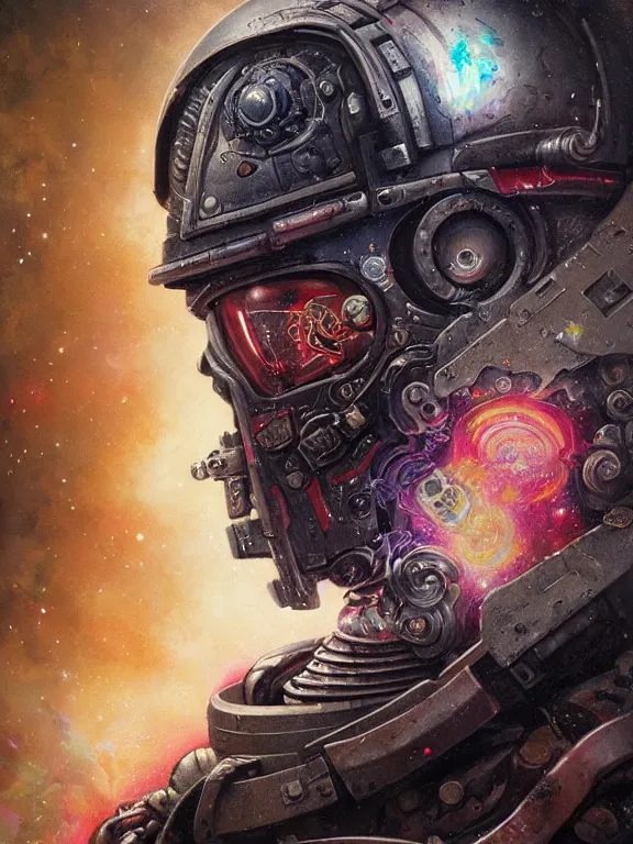 Prompt: art portrait of a space marine ,8k,by tristan eaton,Stanley Artgermm,Tom Bagshaw,Greg Rutkowski,Carne Griffiths, Ayami Kojima, Beksinski, Giger,trending on DeviantArt,face enhance,hyper detailed,minimalist,cybernetic, android, blade runner,full of colour,