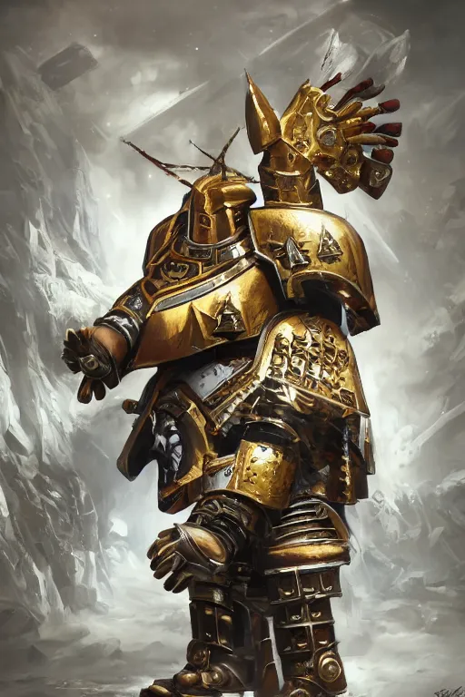 Image similar to armor portrait heros warhammer 4 0 k horus heresy fanart - the primarchs emperor by johannes helgeson animated with vfx concept artist & illustrator global illumination ray tracing hdr fanart arstation zbrush central hardmesh 8 k octane renderer comics stylized