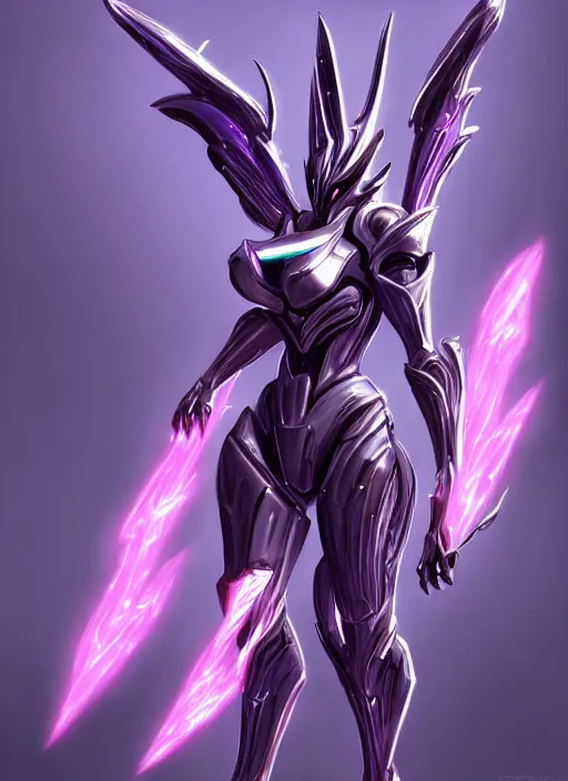 Image similar to cinematic full body, cosmic sized beautiful stunning giant robot mechan hot female dragon goddess, sharp sleek cyborg dragon head, sharp metal ears, smooth purple eyes, smooth fuschia skin, smooth silver armor, nebula, epic proportions, epic scale, macro furry, furry art, dragon art, goddess art, giantess art, warframe, warframe fanart, furaffinity, octane