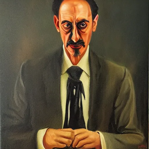 Image similar to A portrait of a la casa de papel character, oil painting by Salvador Dali