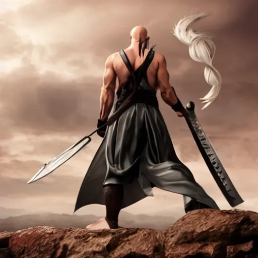 Image similar to mr clean playing sephiroth, 4 k, hollywood still, action movie