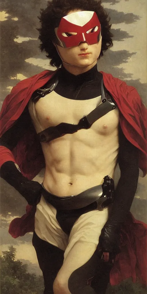 Image similar to portrait of a kamen rider rx, majestic, solemn, by bouguereau