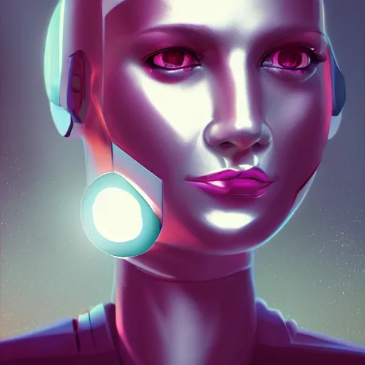 Image similar to face portrait of a robotic woman, sci - fi, futuristic, cyber punk - inspired by lois van baarle, cinematic, sci - fi 8 k