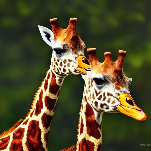 Image similar to duck giraffe hybrid, bold natural colors, national geographic photography, masterpiece, full shot