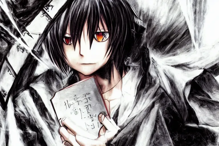 Prompt: l · lawliet, notebook, death note