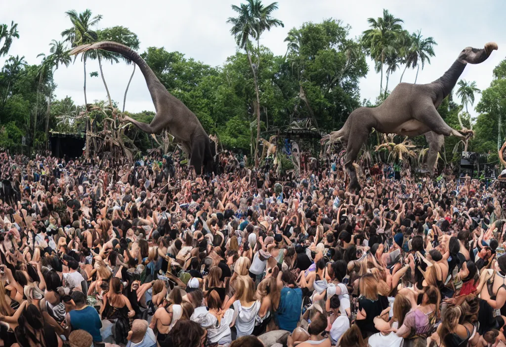 Prompt: a dj performing to a crowd of zoo animals