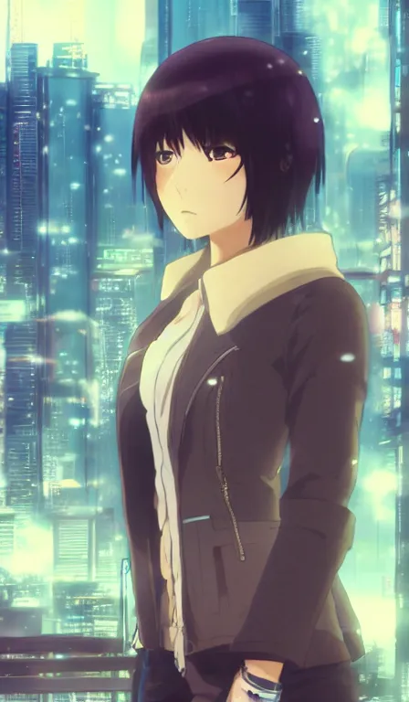 Prompt: anime fine details portrait of Mikasa Ackerman in front of cyberpunk modern city landscape on the background deep bokeh, close-up view, anime masterpiece by Studio Ghibli. 8k, sharp high quality anime, artstation