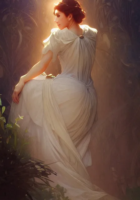 Image similar to cinderella, intricate, elegant, highly detailed, digital painting, artstation, concept art, smooth, sharp focus, illustration, art by artgerm and greg rutkowski and alphonse mucha and william - adolphe bouguereau