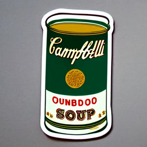 Image similar to cute campbell's soup by warhol sticker